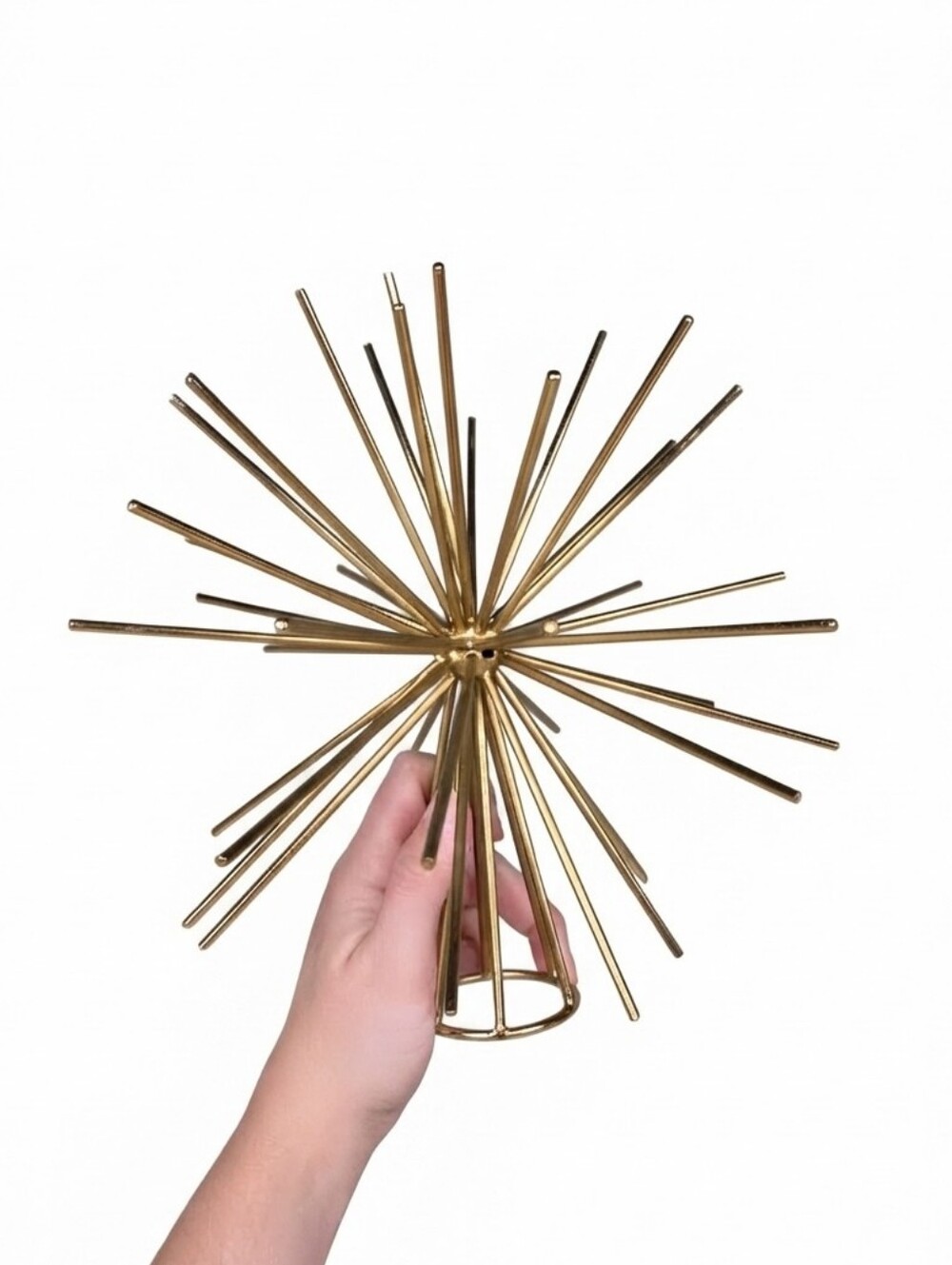 Mid Century Modern Atomic Gold Sputnik Christmas Tree Topper Starburst Retro Hol
